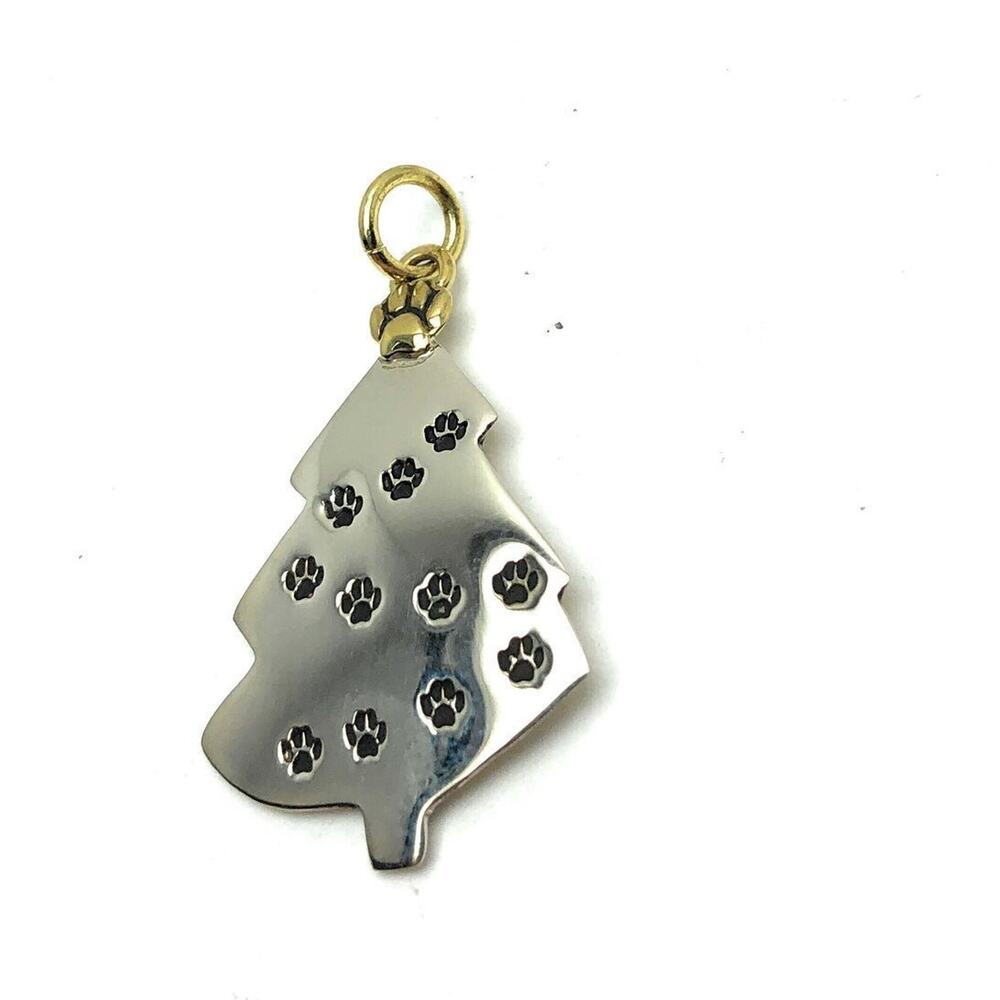 Far Fetched Paw Print Christmas Tree Pendant Dog Cat Lover Vet Tech Gift - Picture 2 of 5